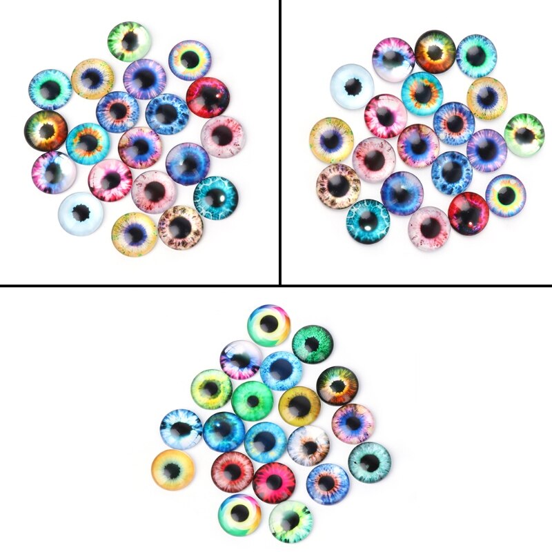 10/16/20mm l9cd de 20 yeux de poupée en verre, accessoires de bijoux artisanaux pour bricolage