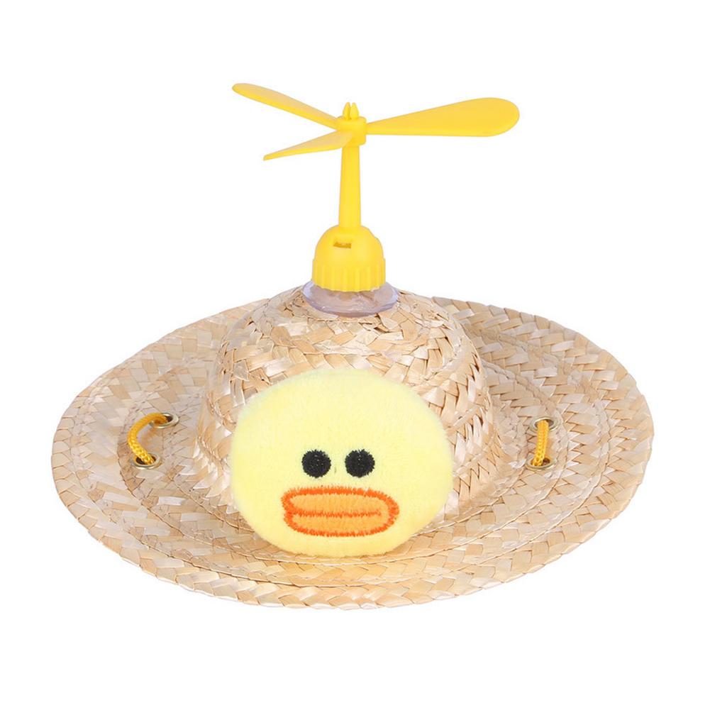 canna sombrero cappello mini elica carina cappello intrecciato cappello secchiello per cani di piccola taglia media Costum accessori per animali domestici puntelli fotografici: giallo
