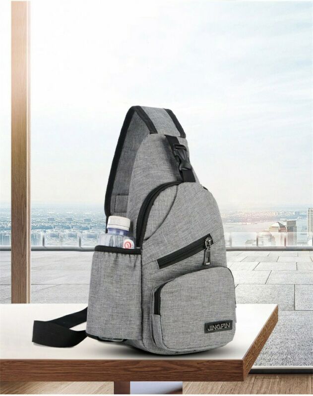 Newest Men Canvas Sling Bag Chest Crossbody Messenger Shoulder Travel Sports USB Charging Waist Packs