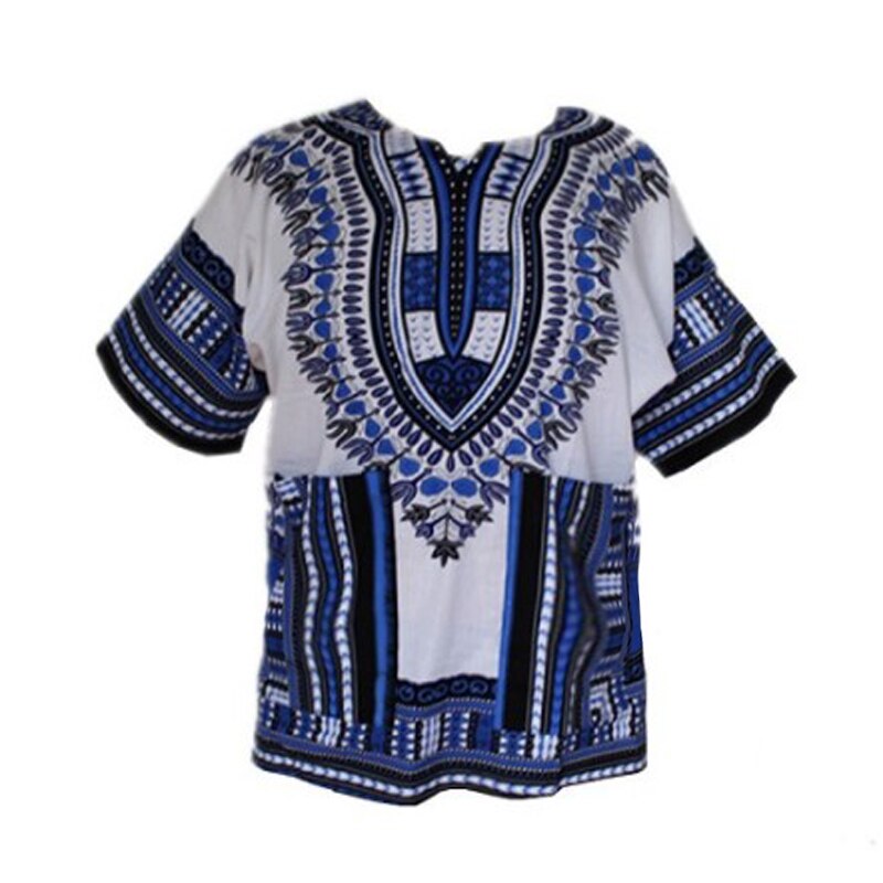 100% Katoen Afrikaanse Traditionele Print Korte Mouw Dashiki Kleding voor Mannen