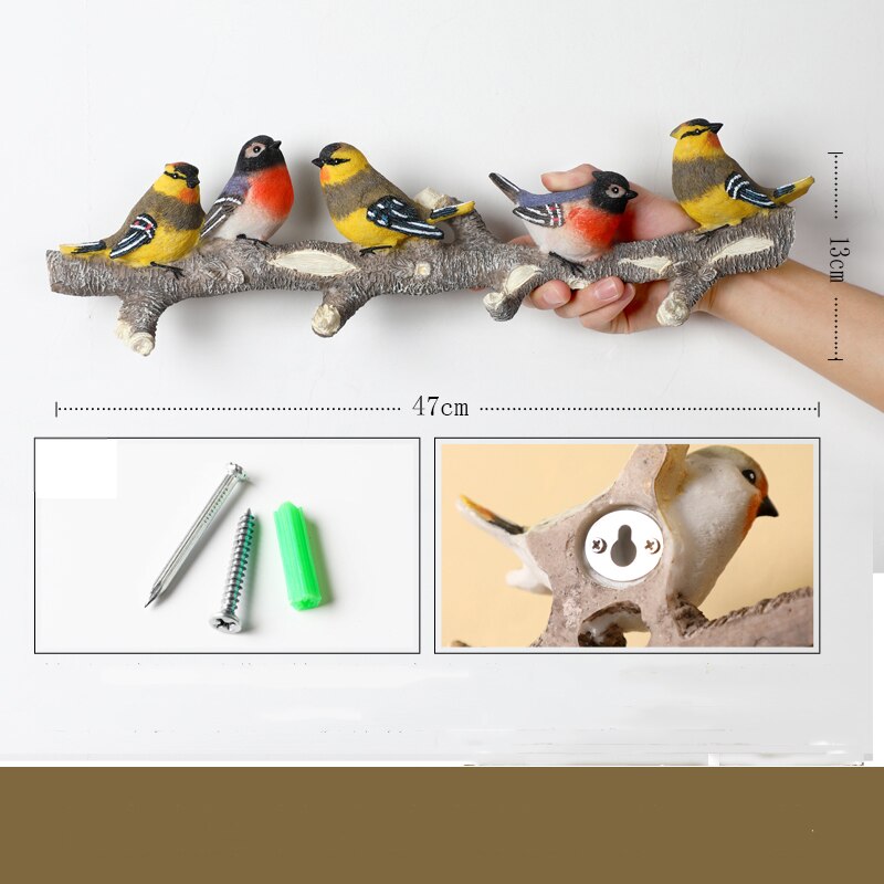Amerikaanse Creatieve Muur Hanger Craft 3D Stereo Hars Vogels Haak Veranda Jas Sleutel Haak Rack Muur Opknoping Ornamenten Muurschilderingen Decoratie