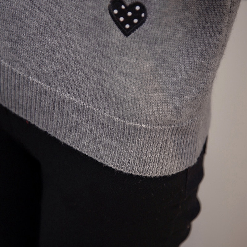 Suéter de cuello alto de punto tigena para otoño e invierno, jersey para mujer, bonito jersey bordado, jersey para mujer, jersey amarillo