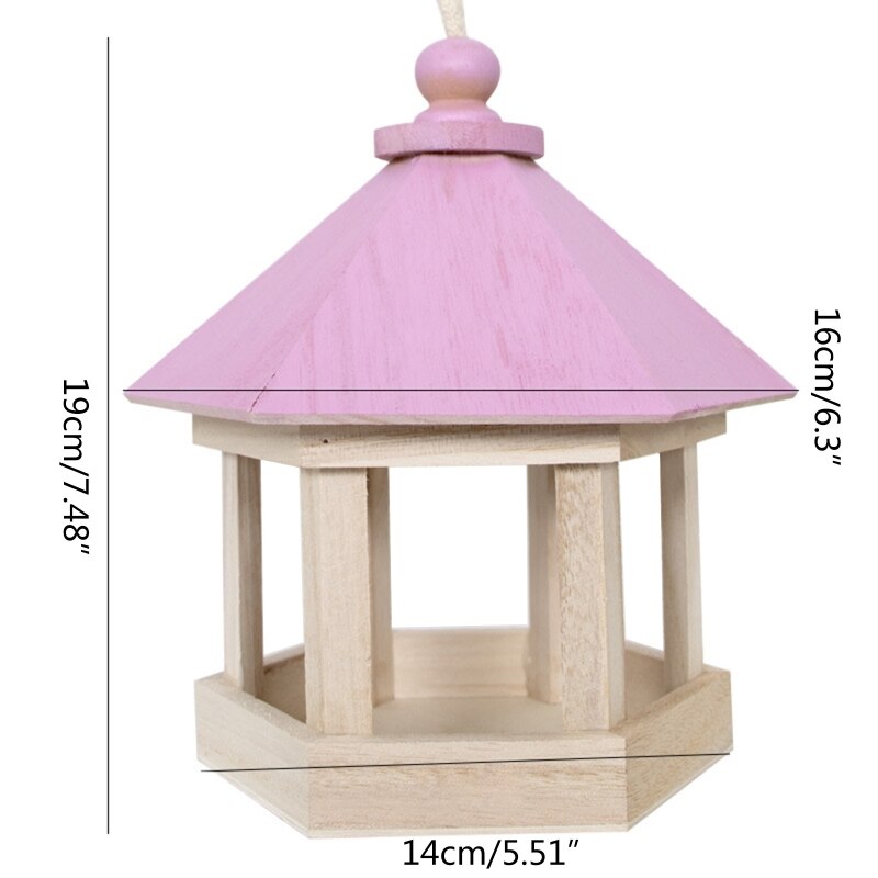 Comedero De Madera Para Pájaros Spetebo | Estación Colgante 21 Cm | Resistente A La Intemperie | Casa Para Aves