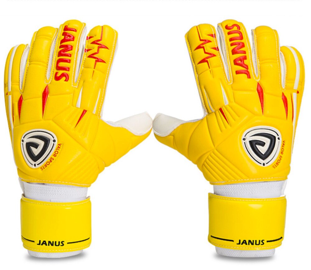 Janus JA939 gants de gardien de but de Football garçon amovible Protection des doigts gant de Football gardien jaune rouge adulte