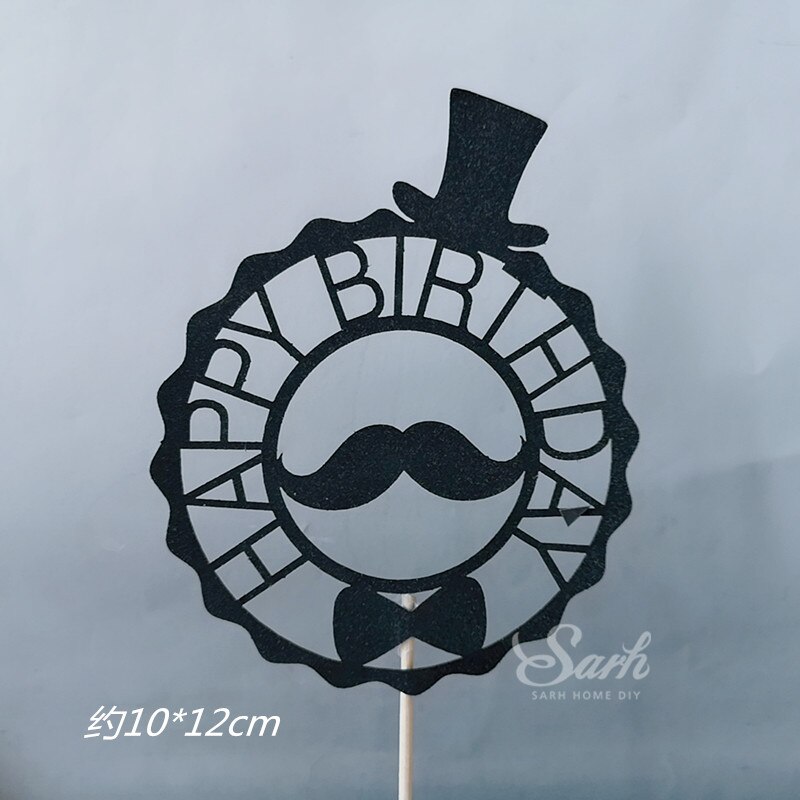 Decoração de bolo com borla "feliz aniversário", chapéu da estrela dourado preto com borla "feliz aniversário" coleção de bolo, presentes de festa de aniversário e casamento