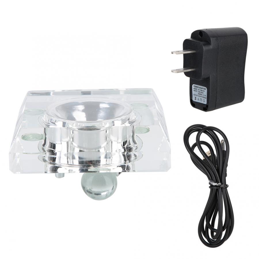 7 Colors 3D Crystal LED Light Base Display Stand Holder Home Decor with USB Cable Lamp Socket Adapter Crystal Bedroom Lamp