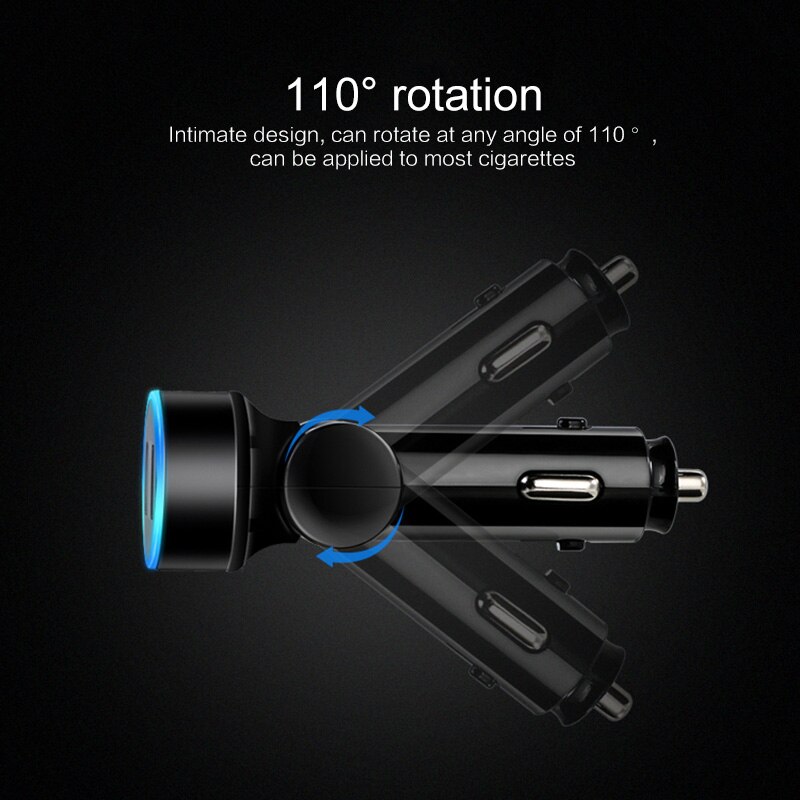 2 Usb Autolader Digitale Display Sigarettenaansteker Opladen Adapter Voertuig Verlichting Converter Micro Usb C Type C Kabel TXTB1