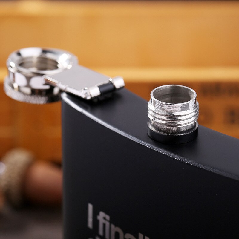8oz Stainless Steel Hip Flask Black Paint Alcohol Flagon Whiskey Wine Bottle Travel Drinkware For
