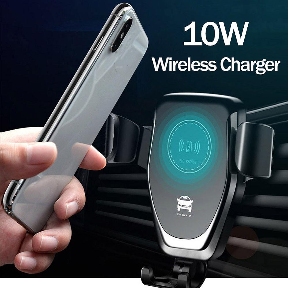 Fast Qi Car Wireless Charger For iPhone XS Max XR X Samsung S10 S9 Intelligent Wireless Charging Phone Car Holder For Xiaomi