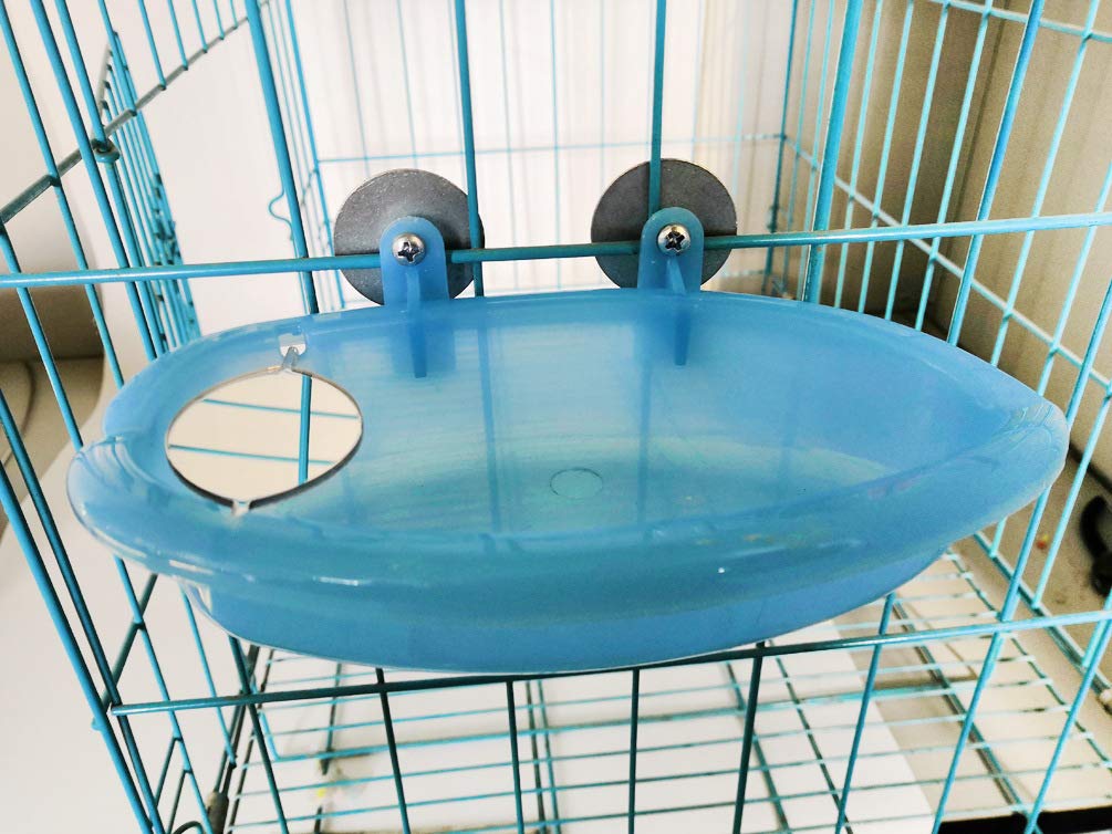 Bird Bath with Mirror Portable Bathroom Parrot Bathing Tub Shower Bathtub for Parakeet Cockatiel Conure Budgie