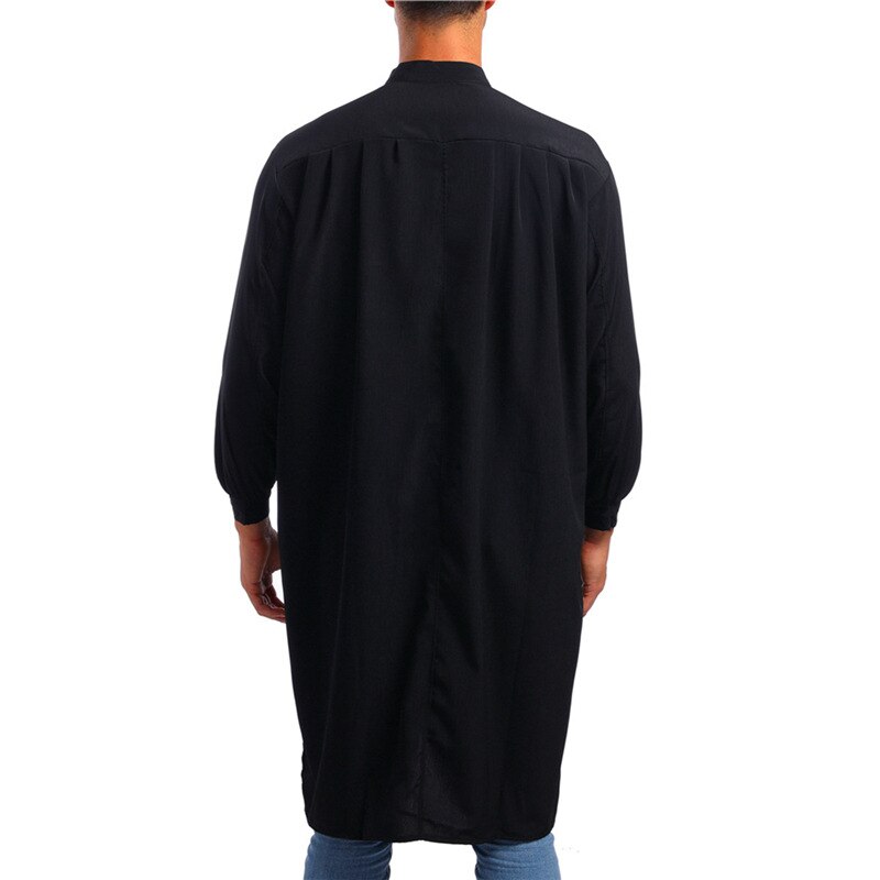 Arabische jubba thobe voor mannen, karftan, lange mouwen, effen gewaad, ramadam, moslim, dubai, eid mubarak abaya, islamitische kleding