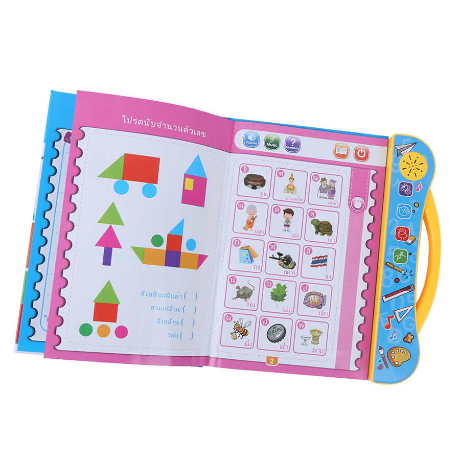 Leren Kussen Fun Kid Tablet Engels Studie Speelgoed Thai Engels Chinese Electronic Leren Machine Voor 3-6 Jaar Oud kinderen