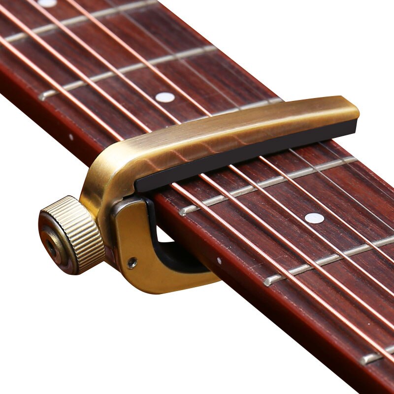 Guitar Capos Electric Acoustic Guitar Capo Bass Violin Ukulele Capotraste Single-handed Tune Clamp Trigger - 3 Colors Metal Capo: Bronzed