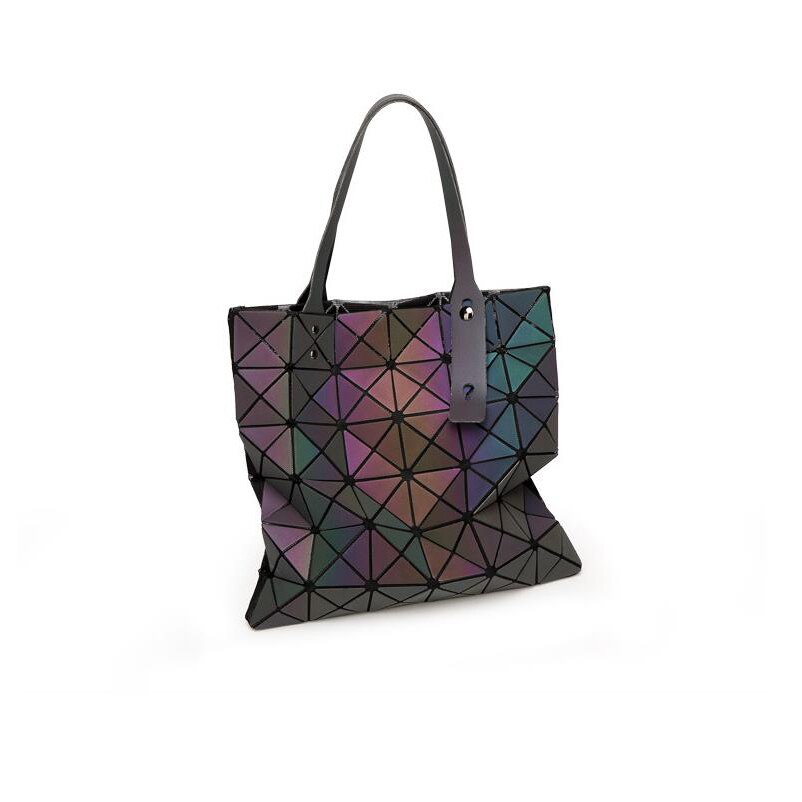 Maelove frauen-Bote-taschen Hologramm/Leucht Tasche Nachtleuchtende Geometrie Lattic Tasche 6*6 Kostenloser