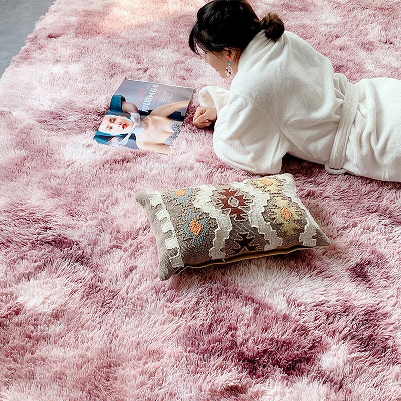 Shaggy tie-dye tæppe trykt alfombra plys gulv fluffy måtter børneværelse imiteret pels område tæppe stue måtter silkeagtige tæpper
