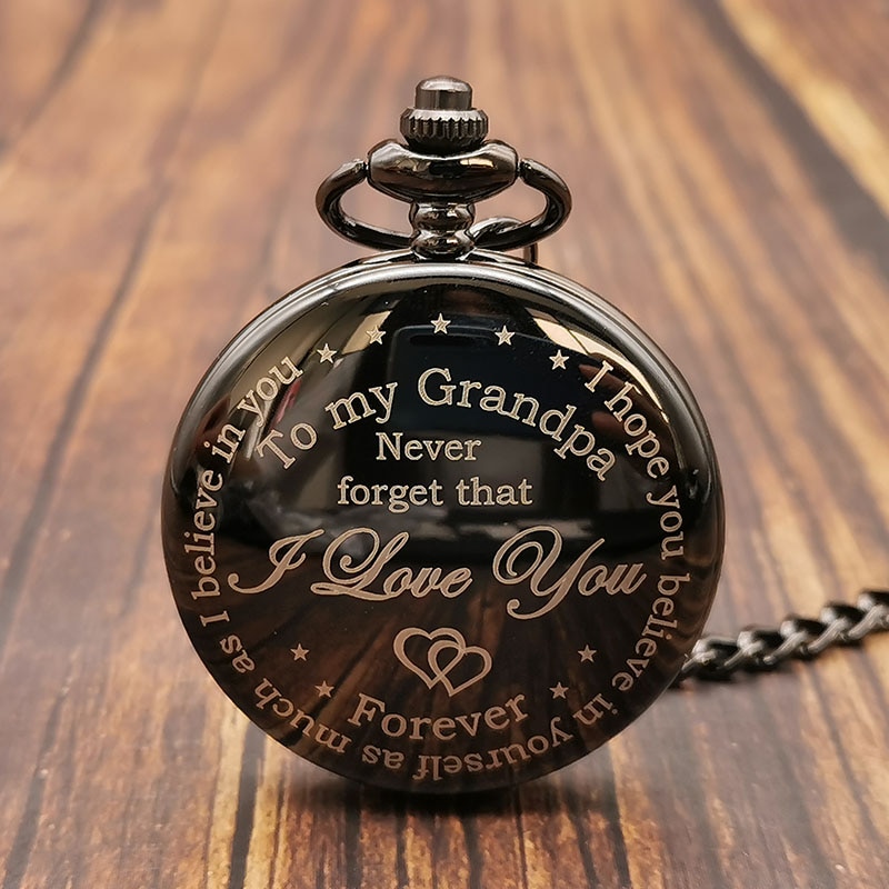 Om Mijn Opa Quartz Zakhorloge I Love You Forever Gegraveerd Ketting Ketting Klok Pocket Horloges Grootvader Festival