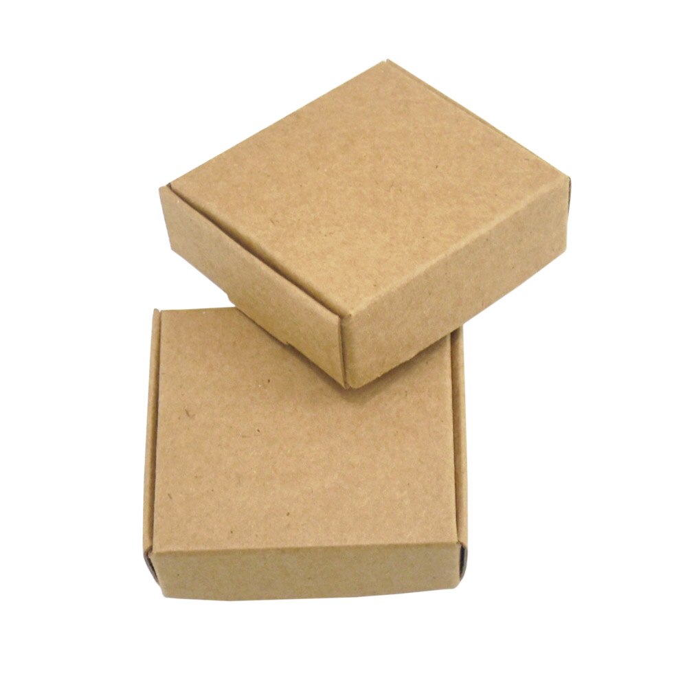 6.5x6x2cm Small brown kraft paper box, Vintage cardboard handmade soap box craft paper packaging jewelry box 50Pcs