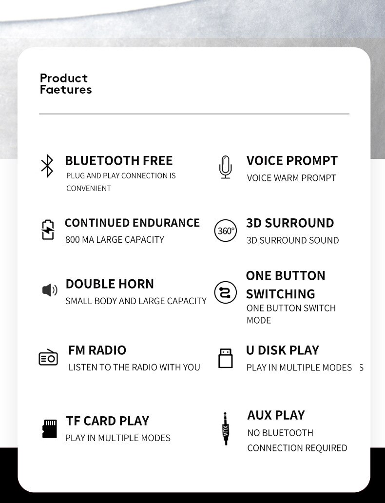 Speaker Box Bass Bluetooth Speaker Draadloze Draagbare Outdoor Waterdichte Bass Stereo Surround Sound