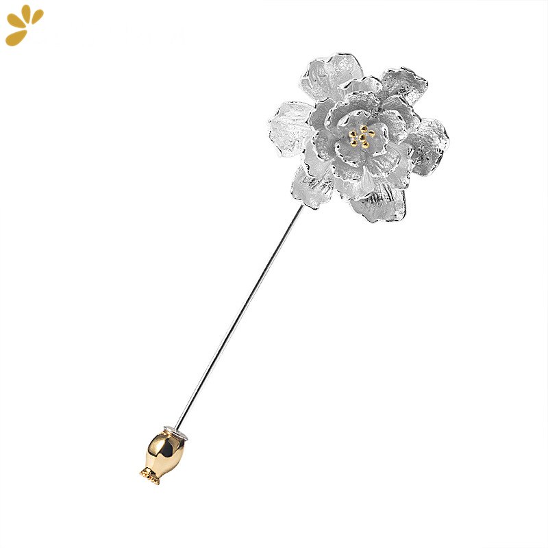 925 Sterling Silver Begonia Fiore Spilla Gioielleria Raffinata Per Le Donne Carino Romantico Elegante Spille Spille Classico Alla Moda Del Regalo Del Partito