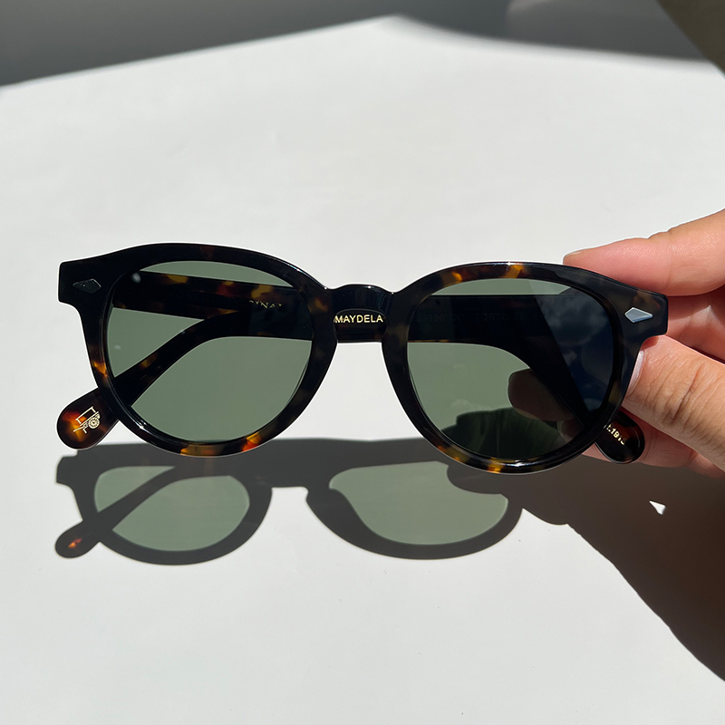 Store lemtosh maydela vintage acetat solbriller til herrer og kvinder ovale polariserede briller med stort ansigt: Lilla
