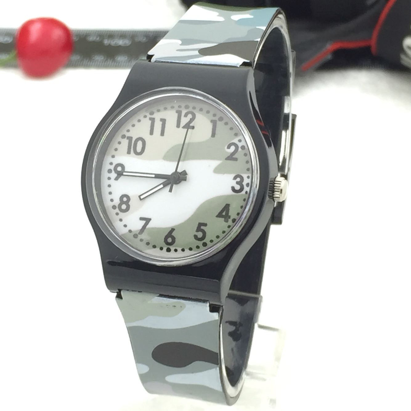 Camouflage Children Watch Quartz Wristwatch For Girls Boy & Mnycxen #D: Rose