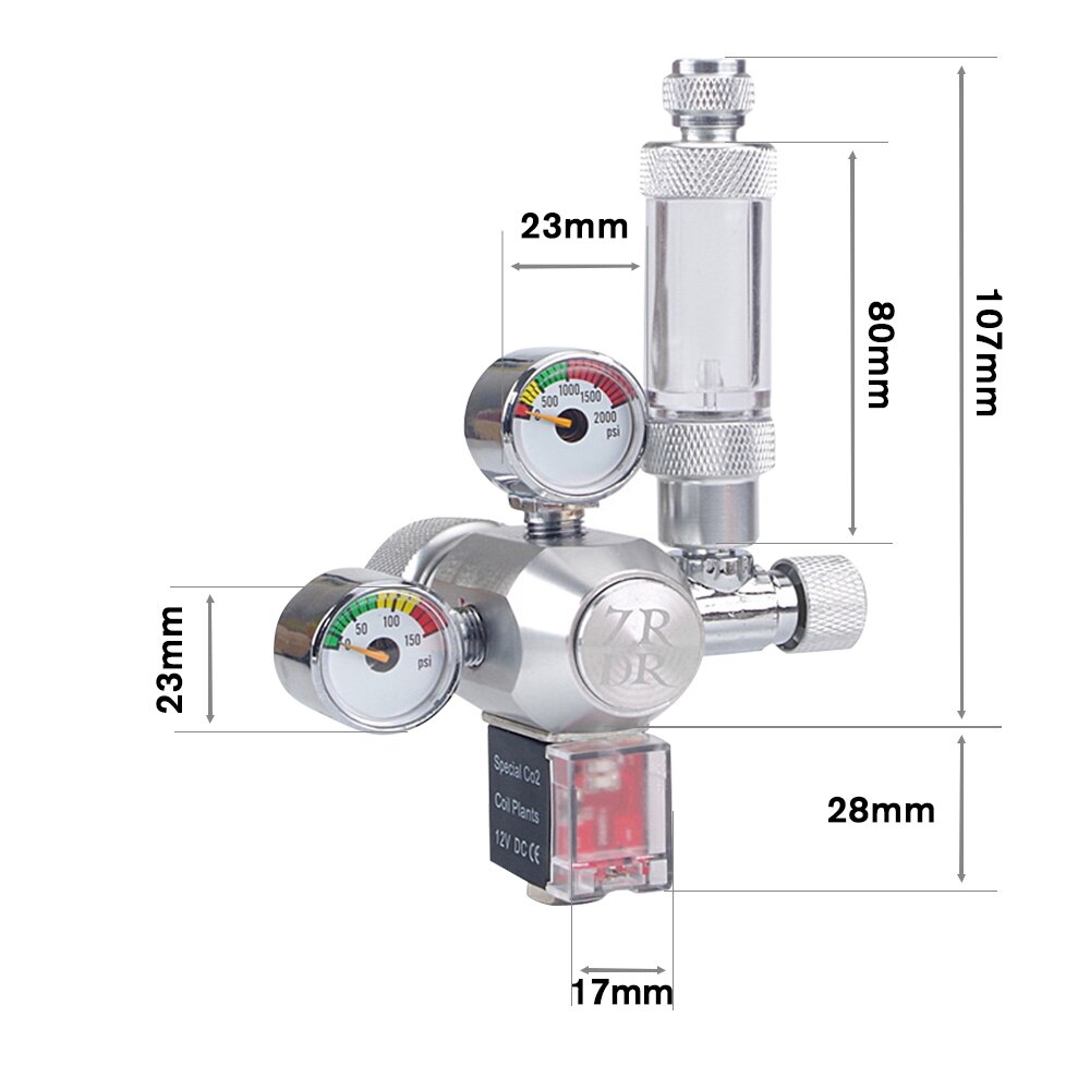 Aquarium CO2 Regulator CO2 Druk Regulator Aquarium Accessoires CO2 Controle Systeem Voor Cilinder CGA320 Interface