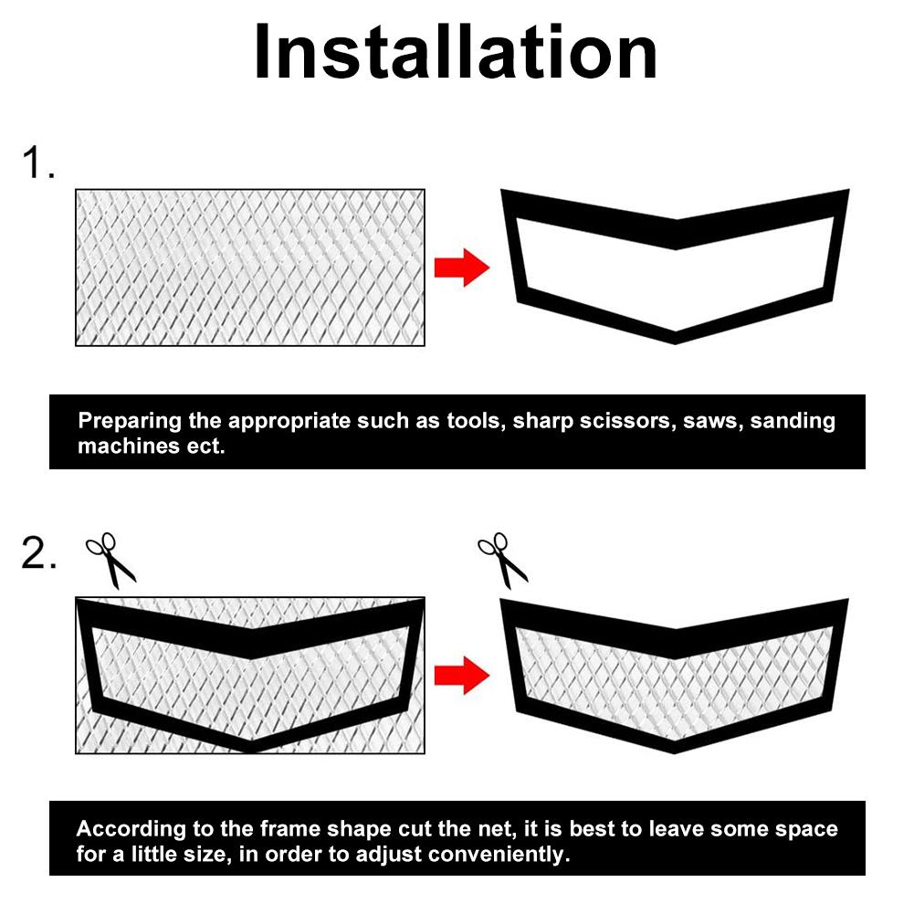 40Inch X 13Inch Auto Grille Mesh Aluminium Grill Mesh Sheet Rhombic Type Zwart