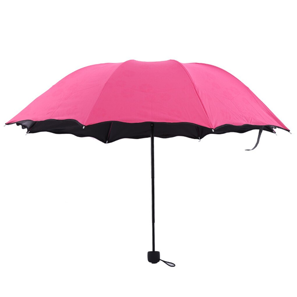 Paraguas transparente con cúpula transparente para mujer, accesorio de protección contra la lluvia y el viento: Rose red