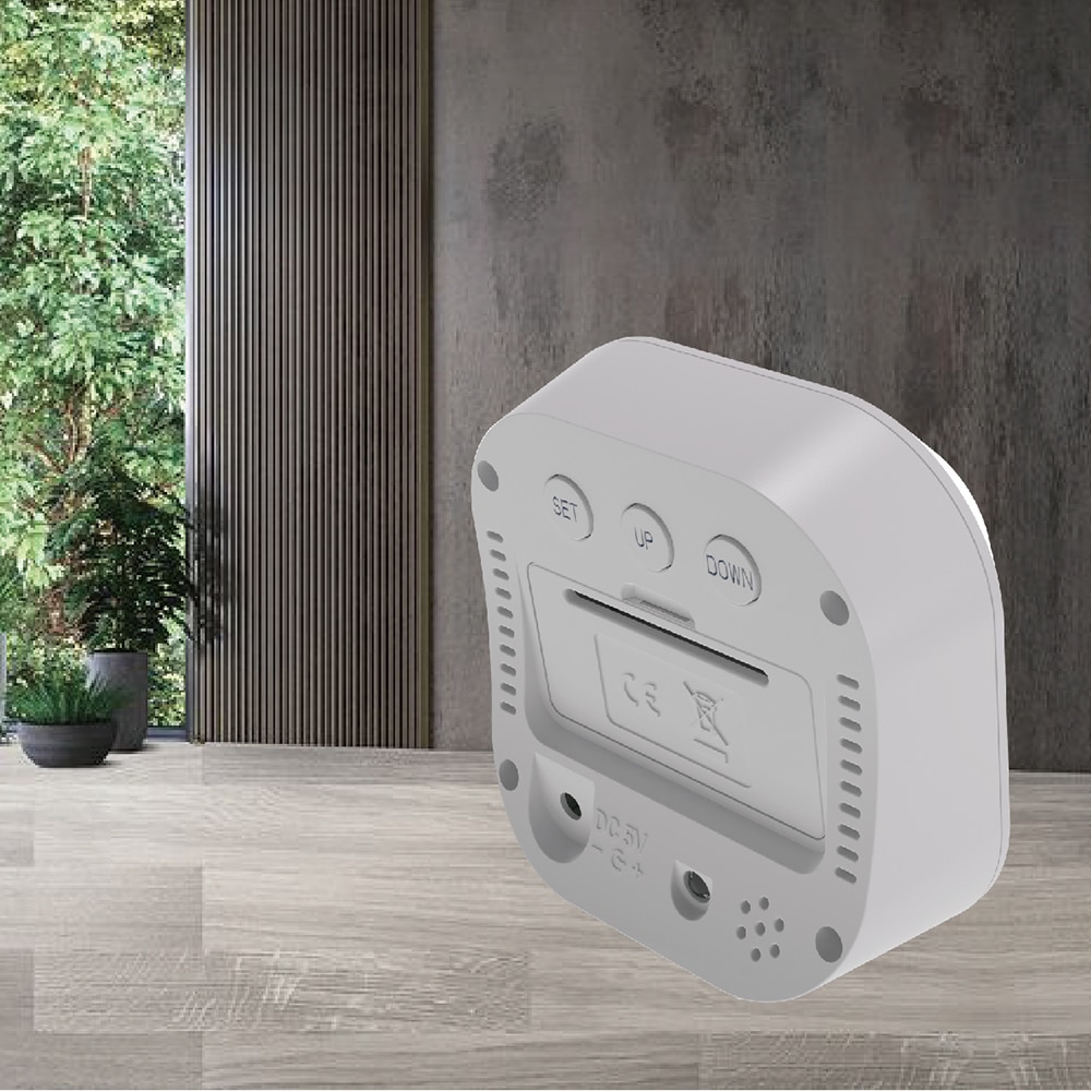 electronic USB alarm clock with LED mirror screen digital kids morning wake up clock night clock with thermometer and snooze