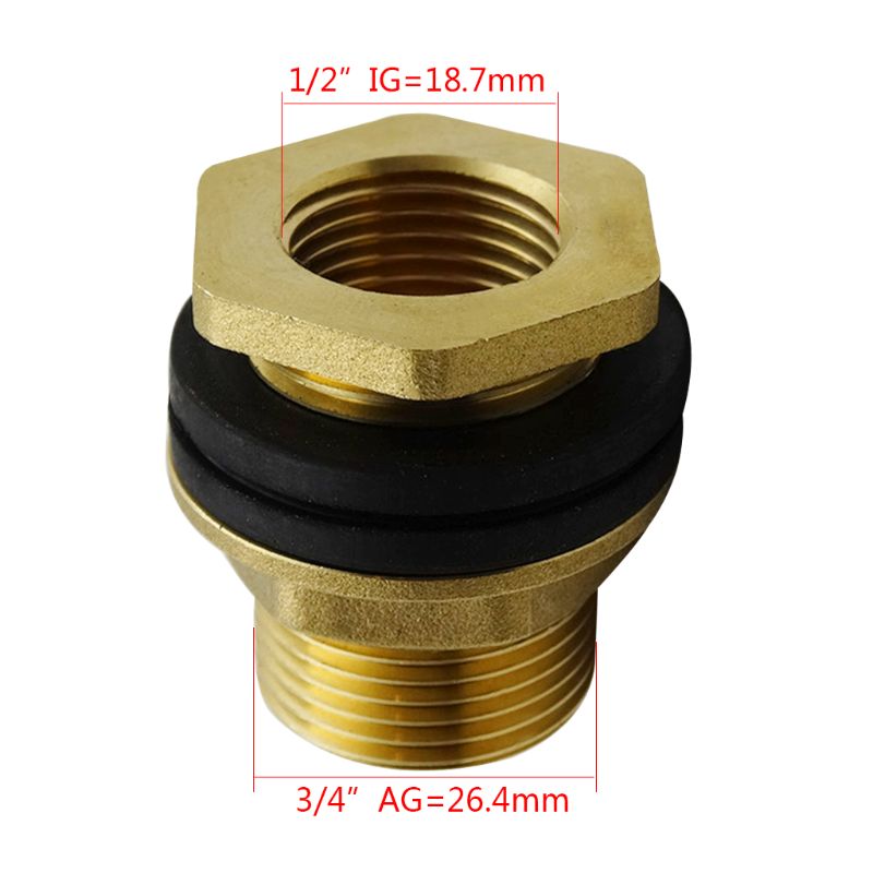 Rosca interna 1/2, rosca interna 3/4, rosca externa, Conector de tanque de agua de latón, tubo recto, tipo manguera para tanque de agua, adaptador
