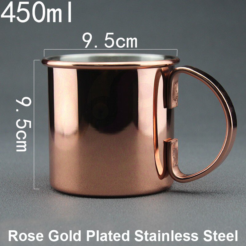 Moscow Mule-tazas de cobre puro en forma de cilindro, 100% tazas de cobre sólido puro, 16 oz, jarra de cobre para cerveza: Stainless Steel / 1pc