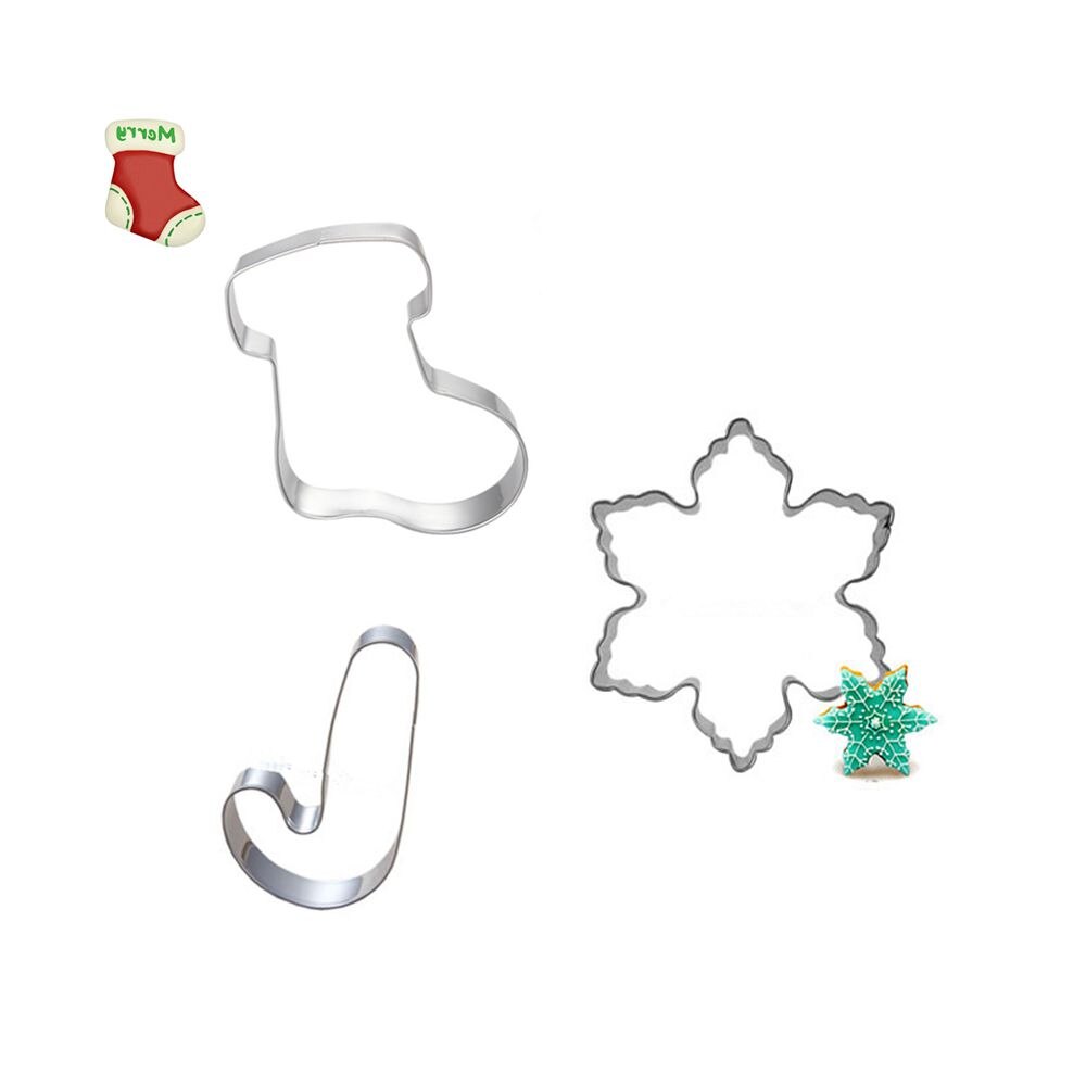 3pcs Druk Icing Set Bakken & Gebak Gereedschappen Kerst Cookie Keuken Accessoires Dessert Decoratie Rvs Fondant