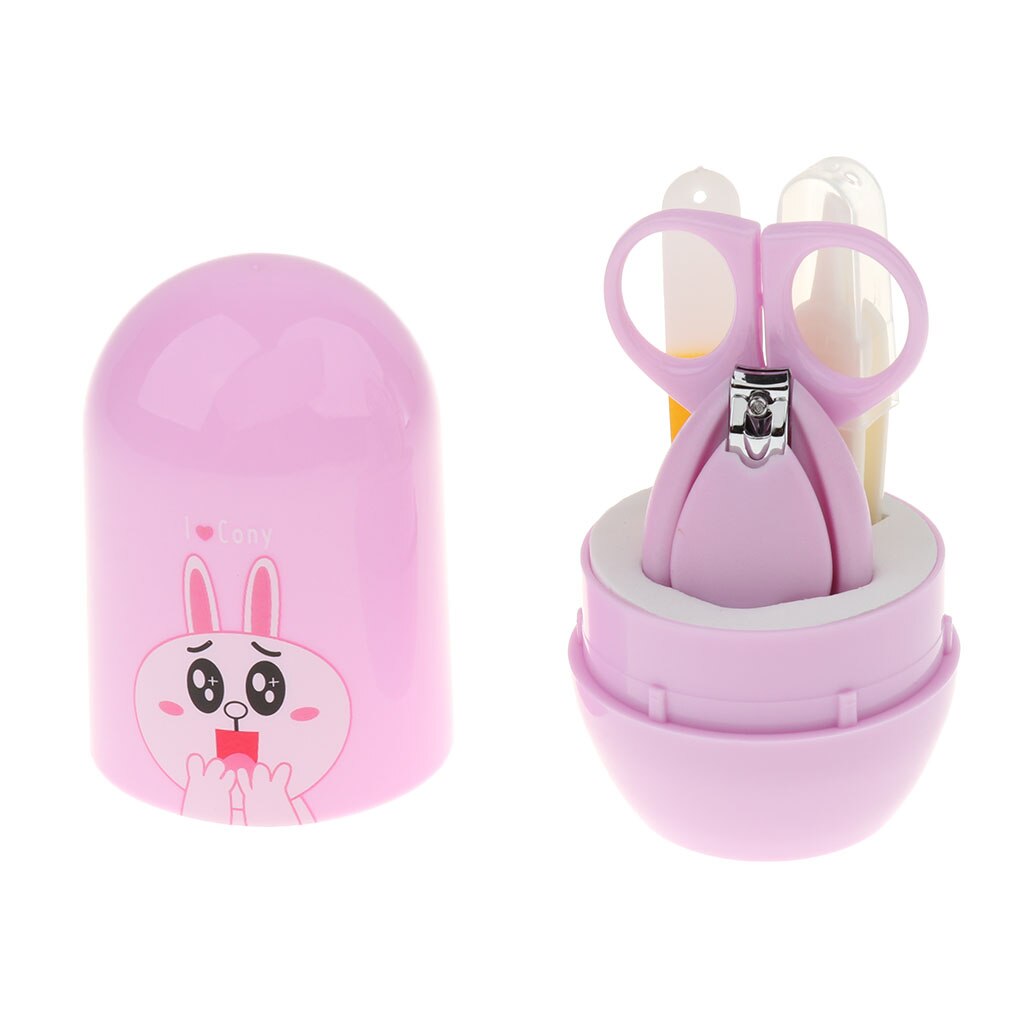 4 Stuks Baby Finger Toe Nail Schaar Clippers Set Trimmer Pasgeboren Veiligheid Schaar: Purple Rabbit