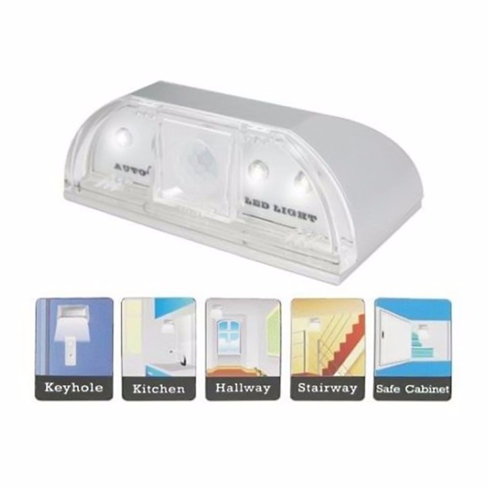 Lamp Nachtlampje Intelligente Auto PIR Deurslot Inductie Lamp Deur Sleutelgat IR Motion Sensor Warmte Detector 4 LED Smart licht