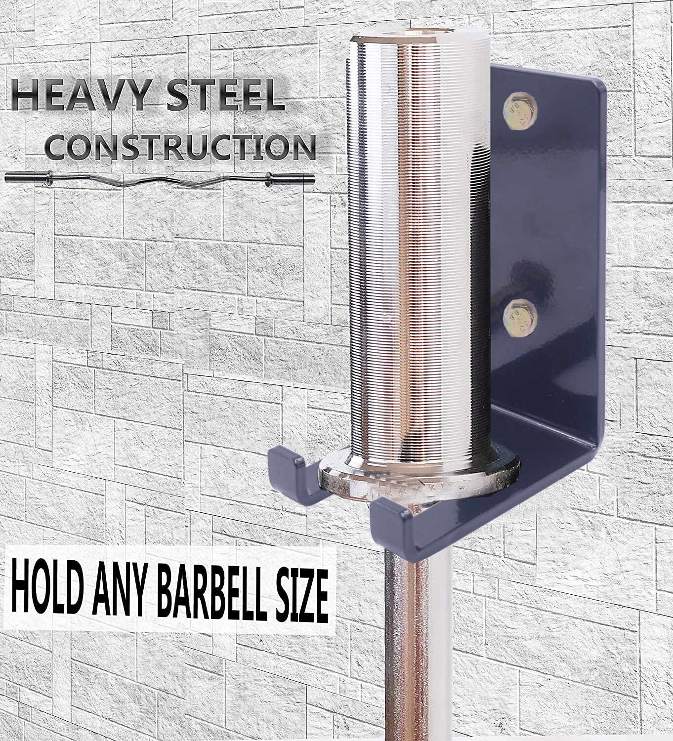 Single Barbell Storage Steel Rack Wall Mounted Hanging Bar Holder Space Saving for Barbell Home Gym Commercial Accessory