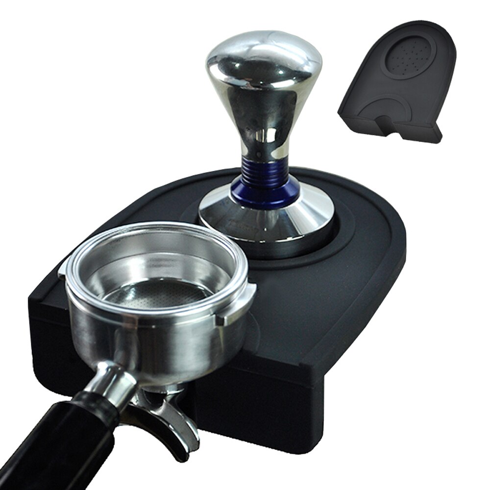 Espresso Koffie Tamper voor Barista Platte Stalen Base Koffieboon Pers Koffie Grind 51mm Siliconen Mat