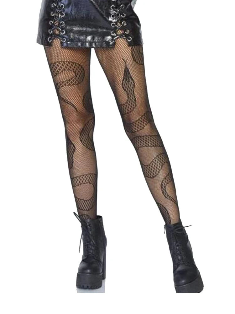 Nuevas medias bordadas de malla con lazo, pantimedias inferiores para mujer, medias sexis de nailon con lazo, medias caladas de estilo Punk a la