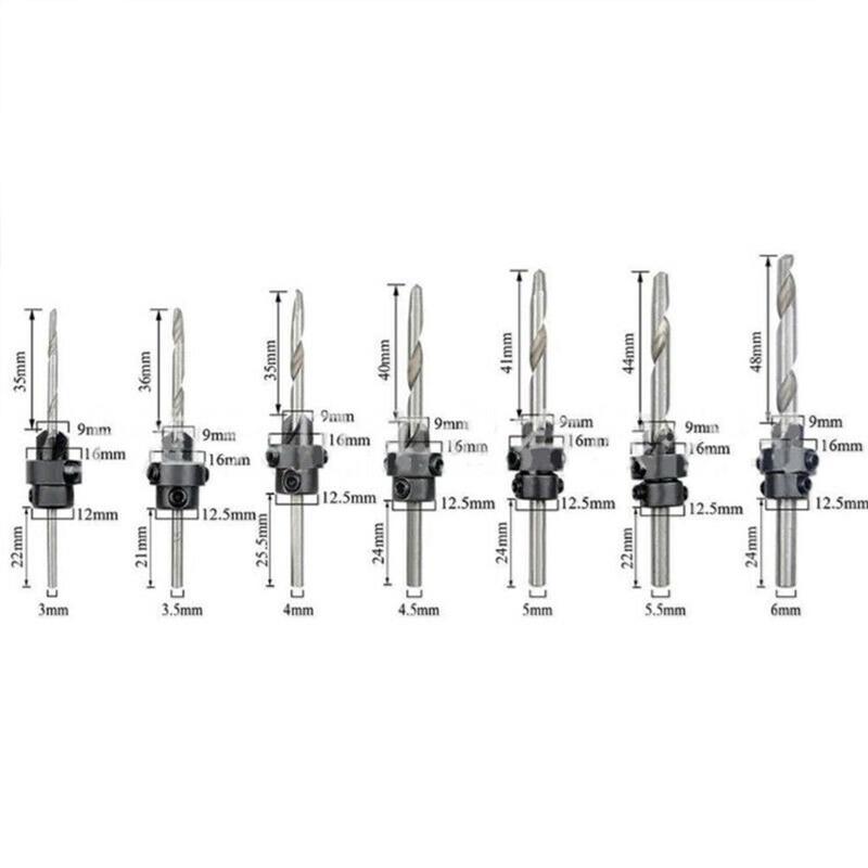 7 sztuk/zestaw stożkowe wiertło rozwiercające fragment stolarstwo stolarskie + wiertło rozwiercające bity otwór stolarski Hss drewno stożkowe bity L0K6