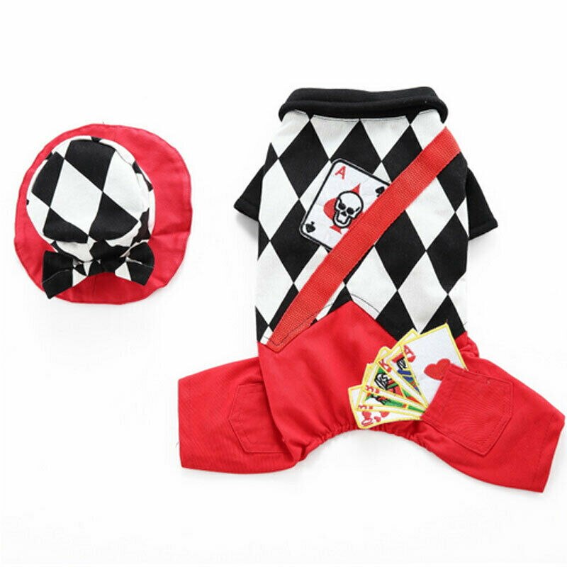 Pet Dog Christmas Clothes Xmas Dress-up Pet Costume Puppy Cat Jumpsuit Santa Poker Jacket Funny Pet Dog Apparel Clothing: D / S
