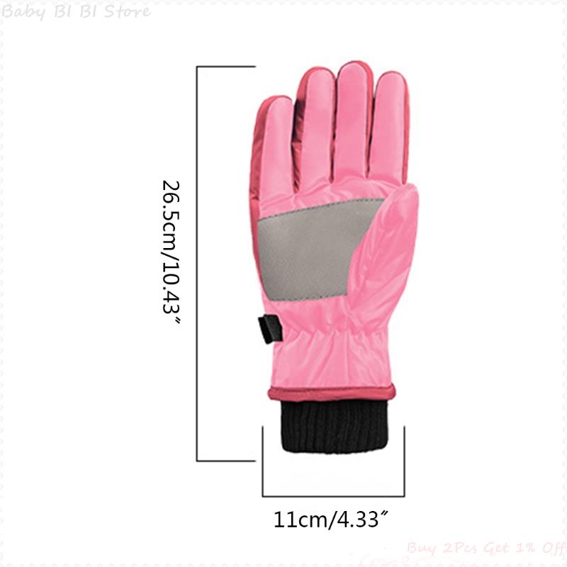1 paio bambini sci guanti da ciclismo guanti caldi spessi impermeabili antivento sport all&#39;aria aperta guanti da Snowboard per bambini ragazze ragazzo