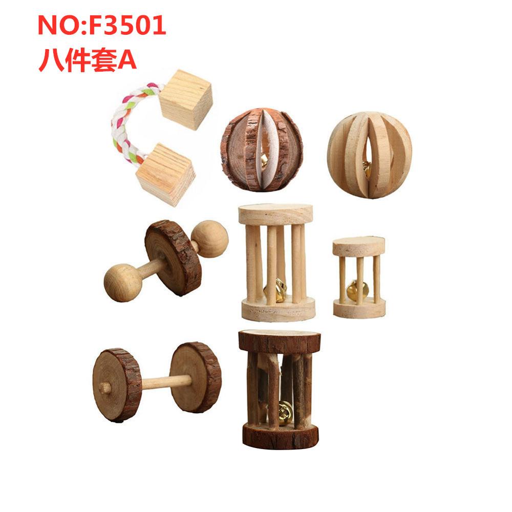 10PCS Hamster Chew Toy Set,Rat Toys Natural Pine Wood,Gerbil,Hamster,Chinchilla&#39;s Favorite Chewing Toy,Toys Accessories: 8PCS  3501