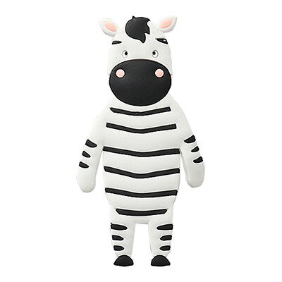 1pc självhäftande väggkrok tecknad djur flexibla galgar tandborste nyckel paraplyställ sug för kök badrum förvaringshållare: Zebra