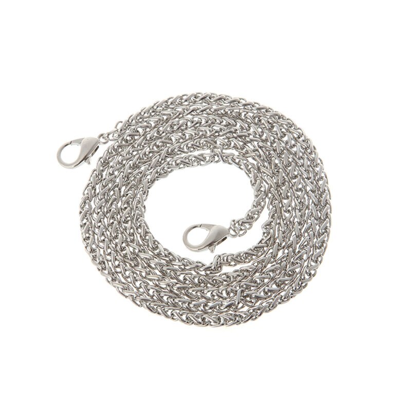 1PC Replacement Purse Chain Strap Handle Shoulder Crossbody Handbag Bag Metal 120cm: Silver