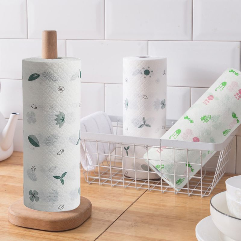 50 hojas/rollo de paños de cocina desechables paño de limpieza paño de cocina Multi pulpa de madera papel higiénico 2 capas