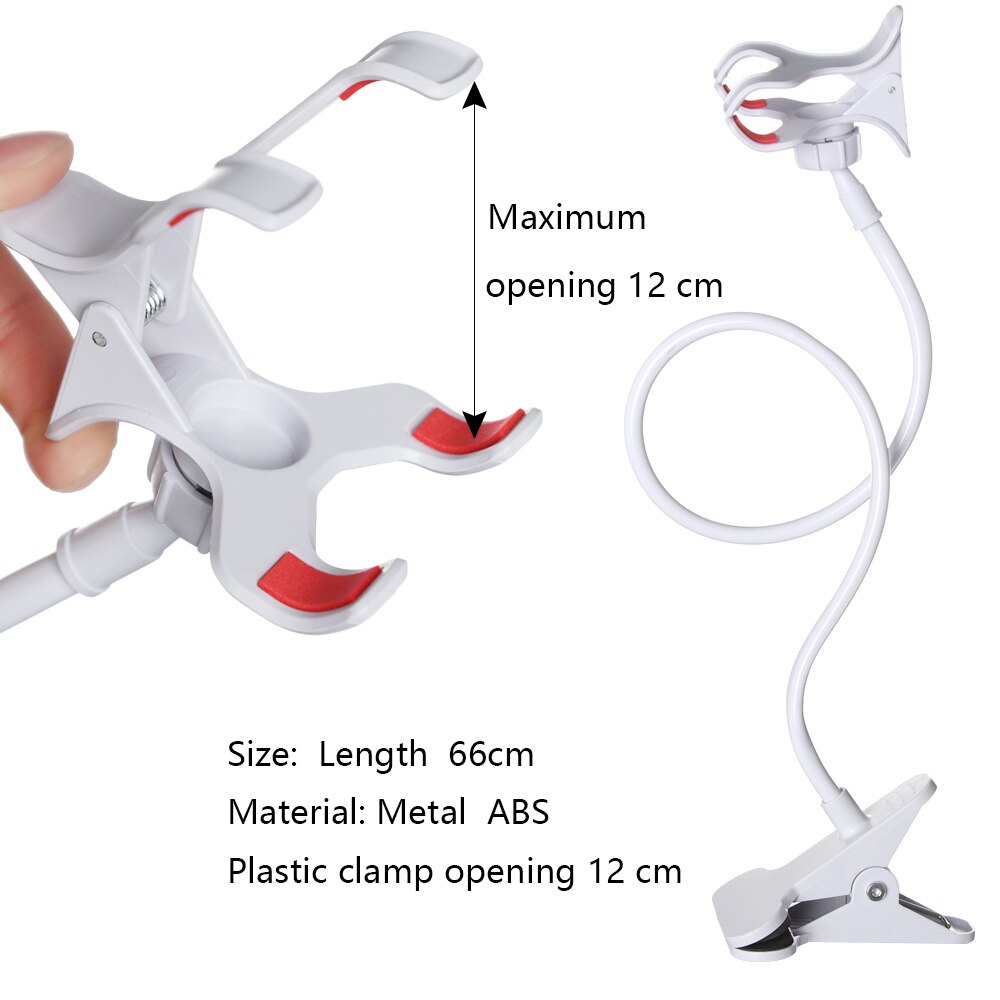 Mount Stand 360° Rotating Plastic Mobile Phone Stand Clamp Bed Desk Lazy Holder Flexible Arm Mobile Phone Rack