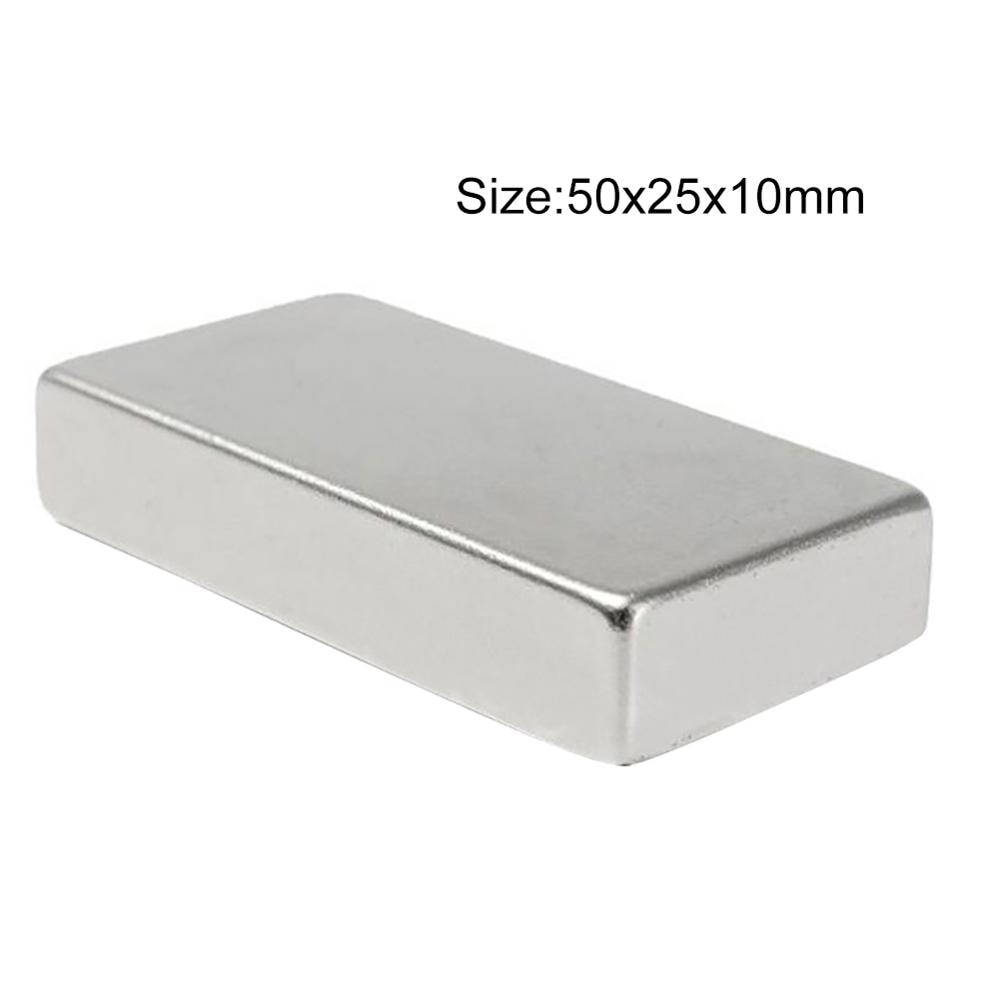 Bloque de imán súper fuerte N52 50x25x10mm, bloque de neodimio rectangular de tierras raras