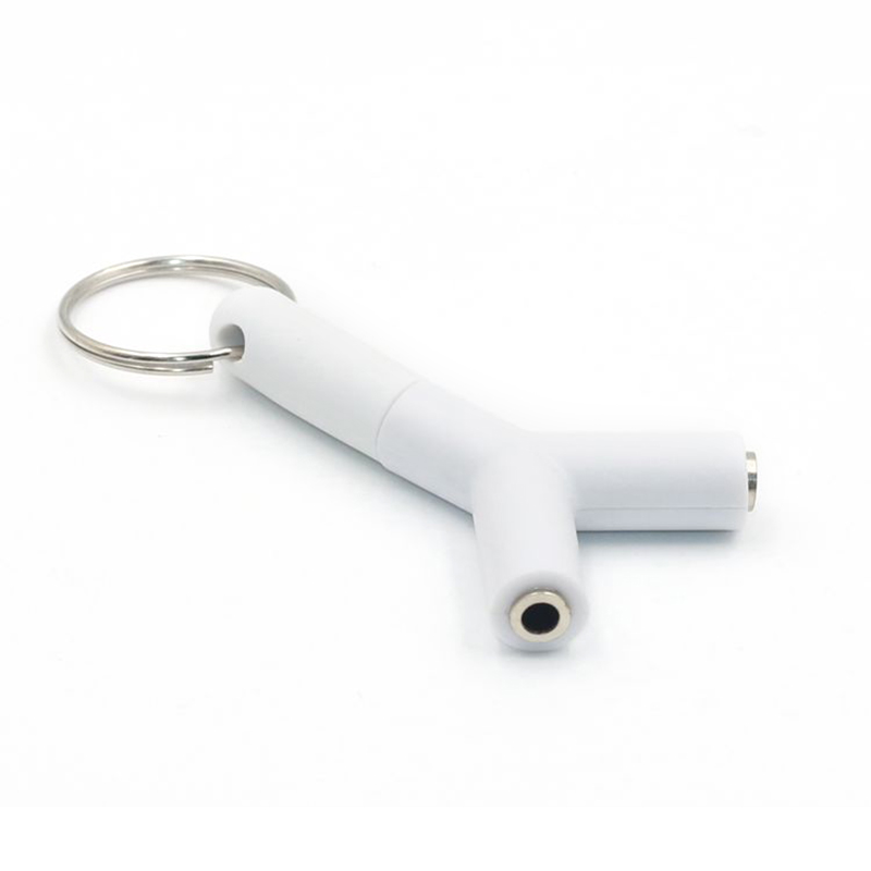 3.5mm Y One-two Splitter Audio Headset Microphone Adapter Adapter Converter Can Provide Double Use Allows To Connect Headphones: white