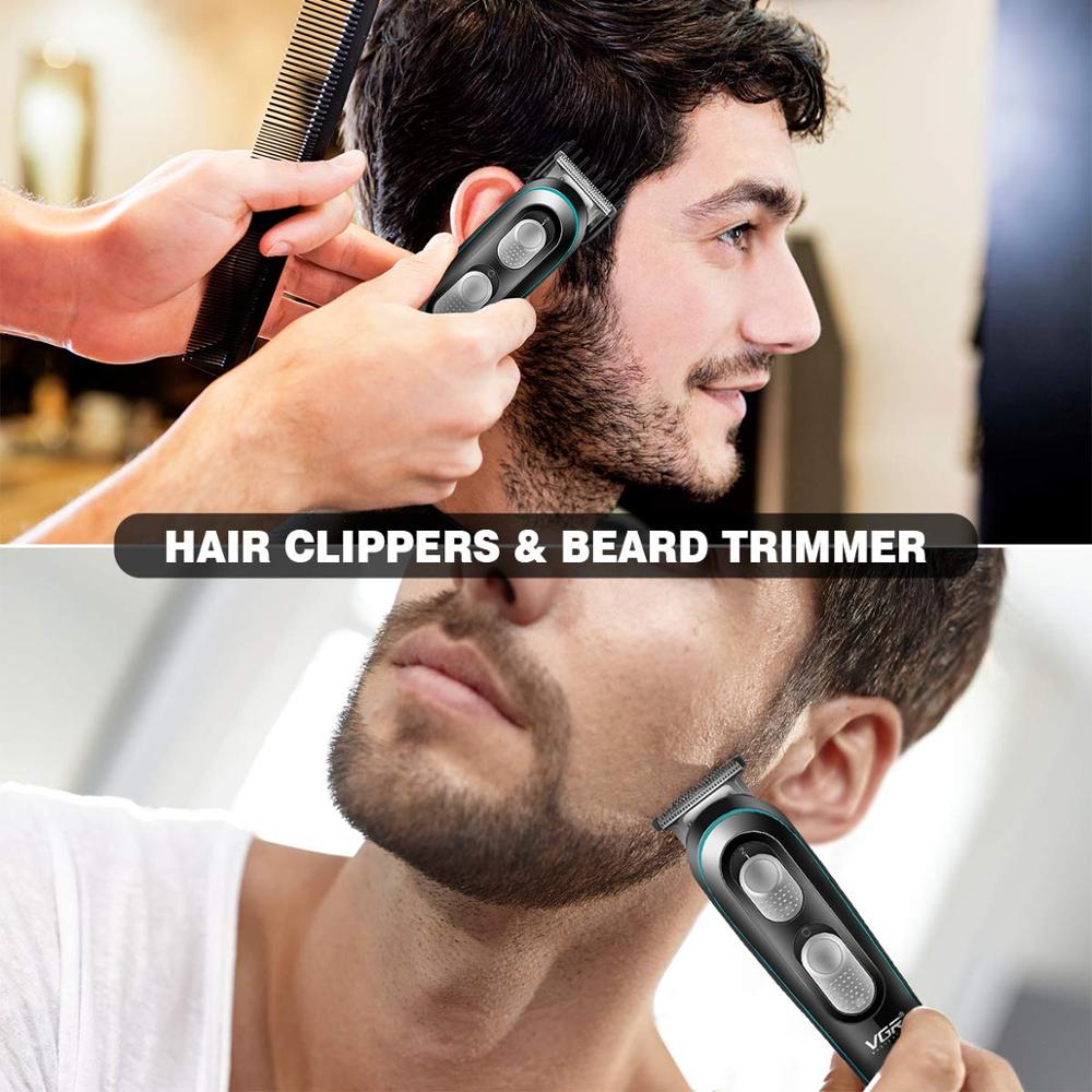 VGR Hair Clipper Hair Trimmer Rechargeable Electric Beard Trimmer Barber Cordless Haircut