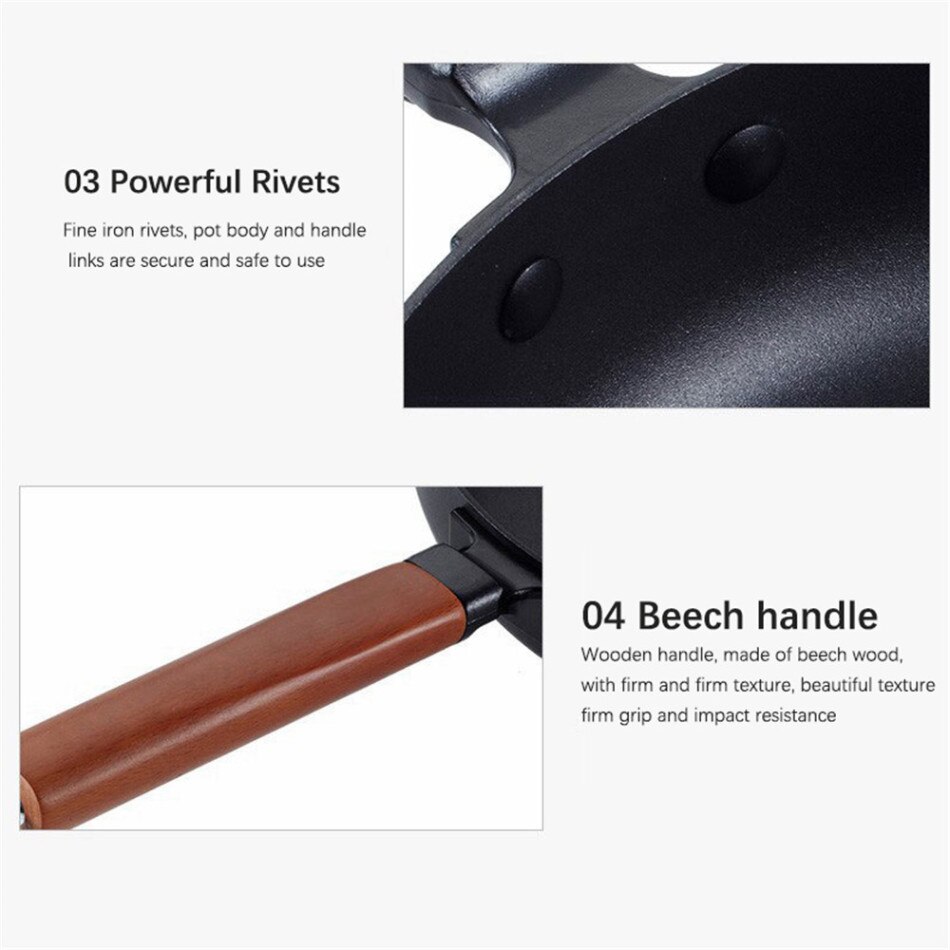 24cm non stick pan Frying Pan Non-stick Cast Iron Pan Multi-function Wok Pans Kitchen Tools Accessories