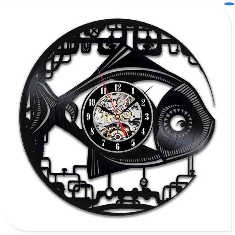 Steampunk klok uil monteur tandwielen vinyl wandklok retro gotische vintage decoratie: 1